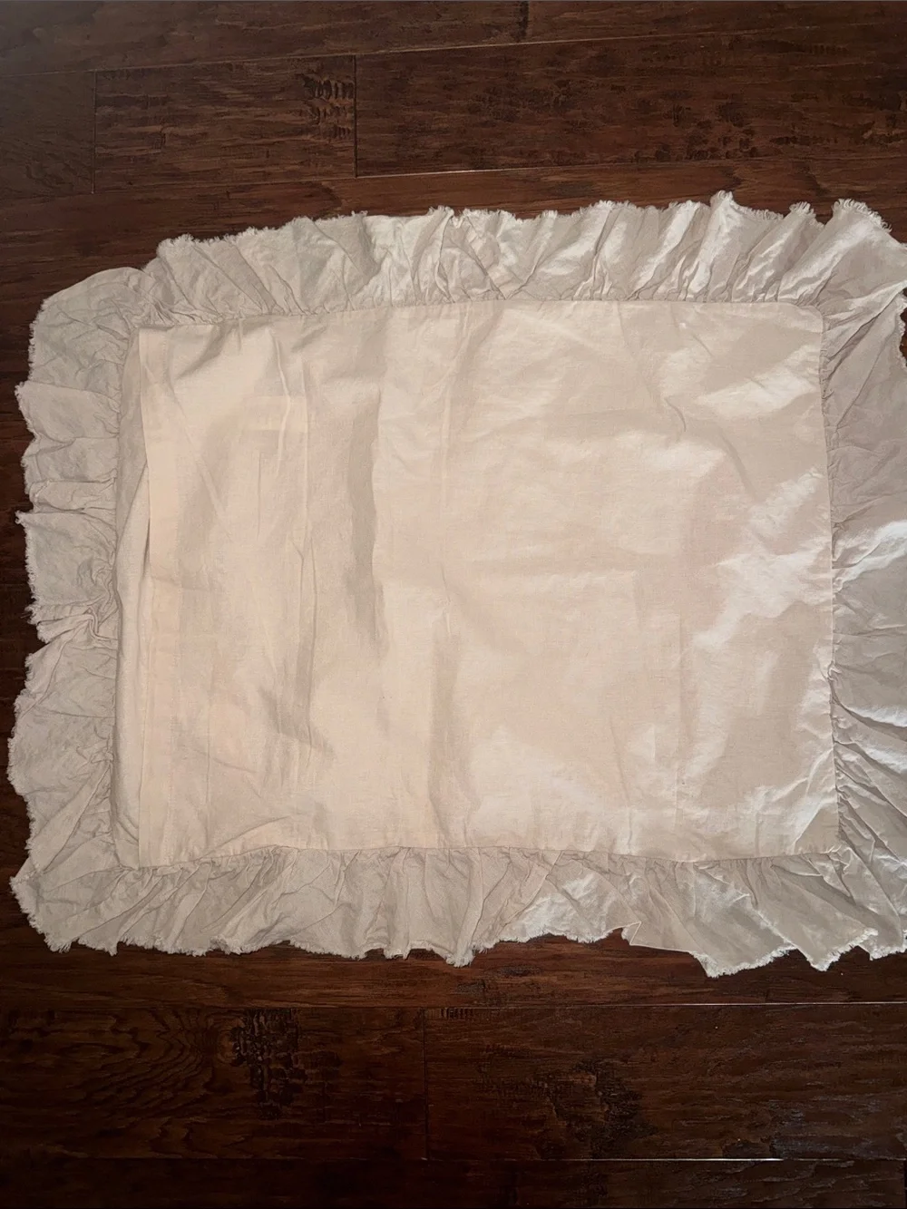 POTTERY BARN BELGIAN FLAX LINEN RUFFLE STANDARD SHAM